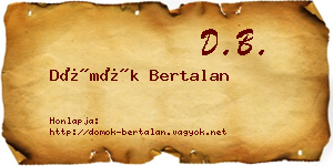 Dömök Bertalan névjegykártya