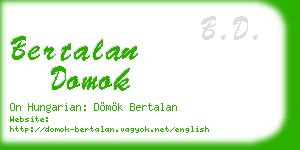 bertalan domok business card